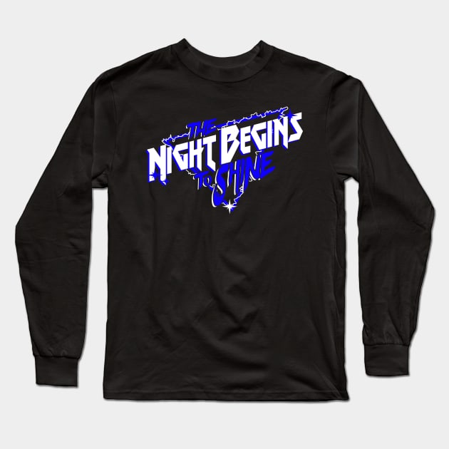 Night Begins To Shine BLUE Long Sleeve T-Shirt by ikaszans